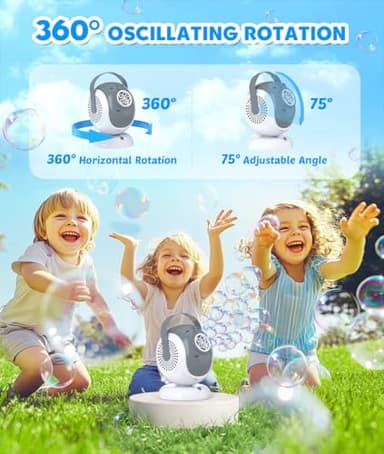 Joyfuture Bubble Machine - Automatic Bubbles Blower for Kids, Toddlers - 360° Rotation & 75° Adjustment, Bubble Toys with LED Light - Gifts for Boys, Girls, Halloween, Outdoor, Birthday, Party - Image 3