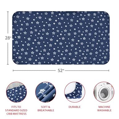 Crib Sheets for Boys or Girls 4 Pack, Fitted Crib Sheet for Standard Size Crib and Toddler Mattresses, Soft and Breathable Material, Navy - Image 5