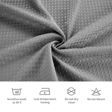 LaCyan 3 in 1 Waterproof Waffle Weave Shower Curtain and Clear Liner Set with 12 Stainless Steel Hooks Double Sided for Bathroom 72 Inches Heavy Duty Polyester Fabric Shower Curtains 72x72 - Image 5