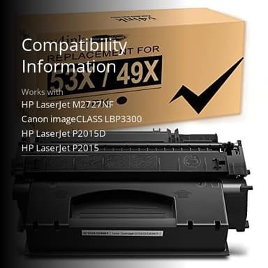 V4INK High Yield Compatible 49X 53X Toner Cartridge Replacement for HP 53X Q7553X 49X Q5949X for use in HP LaserJet P2015dn P2015 P2015d 1320 1320n 3390 3392 M2727nf P2014 P2010 Printer (Black,1 Pack) - Image 3