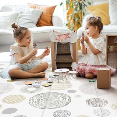 Baby Play Mat 79x71, Extra Large Baby Mat for Floor, Foldable Play XPE Foam Mat, Reversible Crawling Mat for Baby, Waterproof, Safe & Thick Playmats for Babies and Toddlers, Indoor & Outdoor Use - Image 5