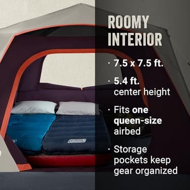 Coleman Skylodge Instant Tent with Rainfly, 4/6/8 Person Family Tent Sets Up in a Minute, Includes Pre-Attached Poles & Carry Bag - Image 2