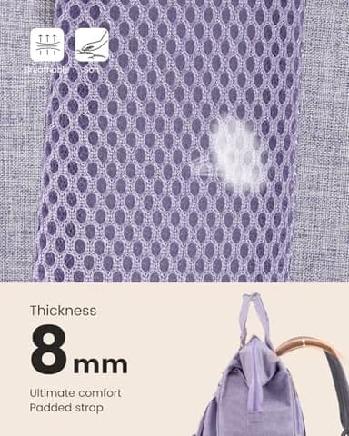 LOVEVOOK Extra Large Backpack for Women, 18 Inch Travel Laptop Backpack with USB Charging Port, Teacher Doctor Nurse Work Bags, College Computer Backpack Purse, Wide Open Carry On Travel Bag, Purple - Image 4