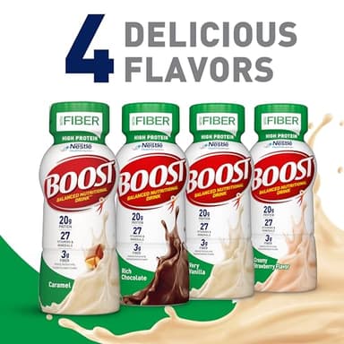 BOOST High Protein with Fiber Ready to Drink Complete Nutritional Drink, Very Vanilla, 8 fl oz Bottle, 24 Pack - Image 8