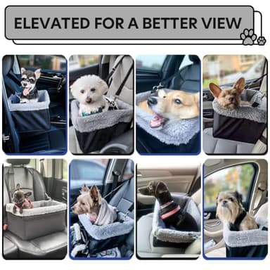 NOVOLAB Dog Car Seat for Small Pets Under 20lbs, Booster Seat with Metal Frame, Double-Layer Oxford Fabric, Safety Leash for Dogs and Cats - Image 6