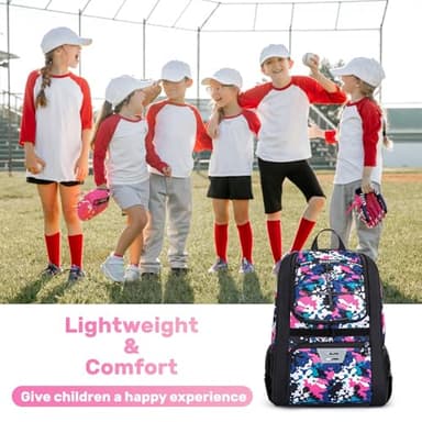 KAVIGOR Youth Baseball Bag, Softball Bag for Girls & Boys, Kids Tball Backpack with Shoes Compartment - Image 7