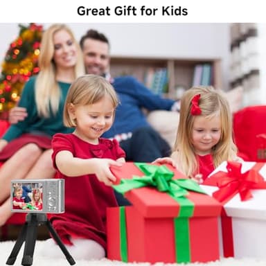 Digital Camera, FHD 4K 44MP Digital Camera, 16X Digital Zoom, Digital Point and Shoot Camera with 3-LED Fill Lights, 64GB SD Card, Compact Camera for Kids Teen Boys Girls, Sliver - Image 6