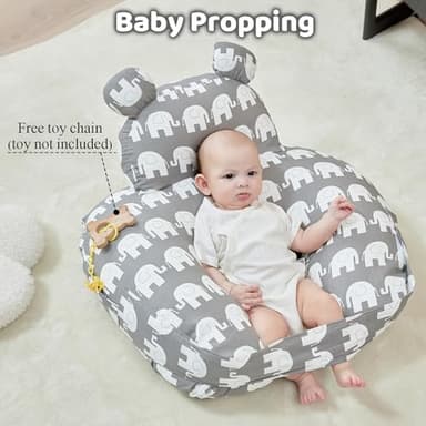 lasoftan Nursing Pillow for Breastfeeding, Breast Feeding Pillow for Mom Support, Adjustable Waist Strap and Removable Cotton Cover, Elephant - Image 8