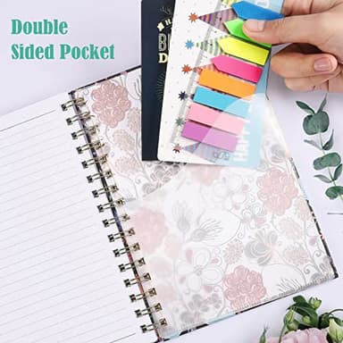 Spiral Notebook, 4 Pack A5 Lined Journal for Women, Hardcover Spiral Journal with 2 Pockets, College Ruled Notebooks, Cute Notebook for Office, School Supplies, Gifts (160 Pages, 6.3" x 8.46") - Image 4