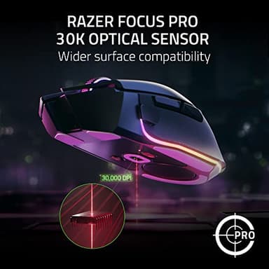 Razer Basilisk V3 Pro Wireless Gaming Mouse: HyperScroll Tilt Wheel - 30K DPI Optical Sensor - Gen-3 Optical Switches - 13-Zone Chroma RGB - 13 Programmable Controls - 3 Connection Modes - Black - Image 5