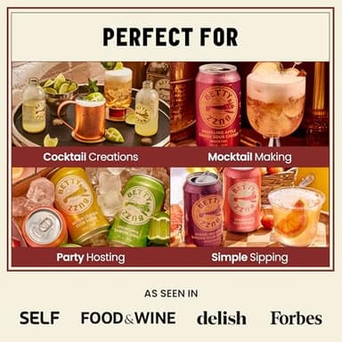 Betty Buzz Sparkling Apple Ginger Sour Cherry Mocktail by Blake Lively (12 pack Cans) - Natural Flavors & Sweeteners, Only Clean Ingredients - Image 6