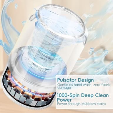 Mini Washing Machine, 2025 New Portable Washing Machine, Rechargeable Cordless Underwear Washer, Socks, Baby Clothes, Washing Machine for Apartment, Dorm, Camping - Image 4