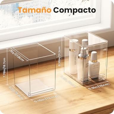 A-LuGei 【𝟰𝗣𝗖𝗦】 Acrylic Stackable Storage Drawers, 8.7" H Makeup Organizer, Bathroom Organizer and Storage, Plastic Storage Bins for Kitchen Cabinet Pantry Medicine Fridge - Image 4