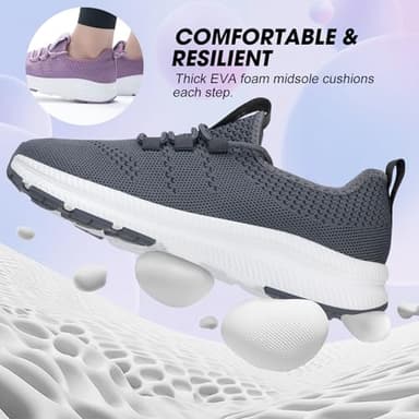 ZOVE Wide Toe Box Shoes Women Extra Wide Width Sneakers Ultra Light Road Running Shoes Non-Slip Tennis Sneakers Breathable Walking Athletic 8803 Dark Grey 40 - Image 3