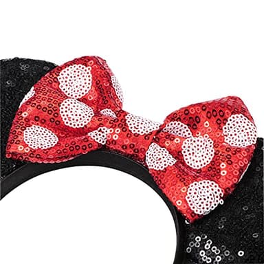 FANYITY Mouse Ears, Sequin Mouse Ears Headband for Girls Women Halloween Birthday Party (TXXRD-W) - Image 2
