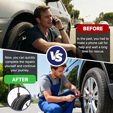 60 Pcs Tire Repair Screws, Tire Repair Rubber Nail, Screw in Tire Plugs,Quick Tool Tire Plugs, Self-Service Tire Repair Rubber Nail Kit for Patching Punctures in Vacuum Tires of Cars, Motorcycles - Image 7