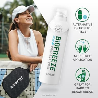 Biofreeze Professional Pain Relief Spray for Knee, Neck, Hip, Joint, Shoulder, & Simple Backache, Arthritis Pain Reliever, Sore Muscle Relief, Colorless Menthol Spray 4 Fl Oz (Pack of 3) - Image 3