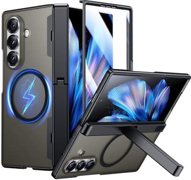 SPIDERCASE Only Designed for Samsung Galaxy Z Fold 7 Case,Built-in [Screen Protector] [Hinge Protection] [Kickstand] Full Body Protective Phone Case for Galaxy Z Fold 7 - Black - Image 1