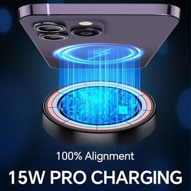 Coolpow for MagSafe Car Mount Charger【Ultra Magnet】Magnetic Phone Holders for Your Car Charger【Windshield+Vent+Dash】Magnetic Wireless Car Phone Holder Charger Car Mount for iPhone 17 Pro Max 16 15 14 - Image 5
