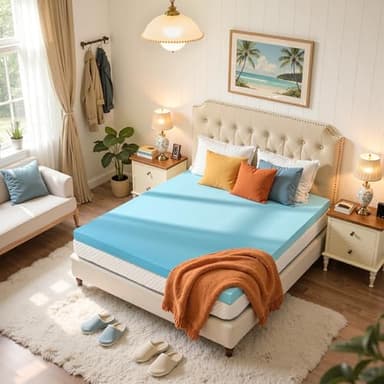 SyMax King Mattress Topper, Gel Infused Memory Foam Mattress Topper, Soft Bed Topper Mattress Pads for Bed, Sofa, RV, CertiPUR-US Certified, Blue, 3 Inch - Image 4