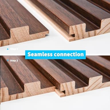Art3d Slat Wood Wall Paneling for Interior and Ceiling Decoration - Pack of 4pcs + 1pc End-Trim, Size 108 x 5.7in.- Walnut - Image 7