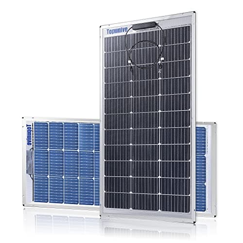 Topunive 2 PCS Bifacial 100W 12V Solar Panel 9BB Monocrystalline Cell 12 Volt for Marine RV Trailer Boat Cabin Van Car Uneven Surfaces 12V 24V Battery Charge - Image 1