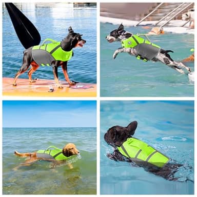 Mklhgty Dog Life Jacket for Swimming & Boating, Ripstop Safety Vest with Rescue Handle, High Buoyancy Preserver for Small Medium Large Dogs - Image 3
