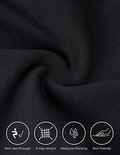 ZUTY 5" Biker Shorts Women High Waisted with 2 Hidden Pockets Workout Athletic Running Yoga Long Shorts Two Piece Black S - Image 3