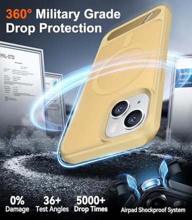 Temdan Magnetic Compatible with iPhone 14 Case/iPhone 13 Case,[Built-in Invisible Kickstand][Compatible with MagSafe][Military Grade Shockproof] Slim Translucent Matte Phone Case for iPhone 14/13 6.1" - Image 4