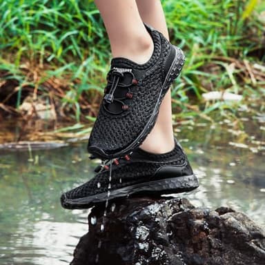 DOUSSPRT Water Shoes for Kids Boys Girls Quick Dry Beach Sports Swim Pool Aqua Shoes for Toddler/Little Kid/Big Kid Allblack 1 - Image 2