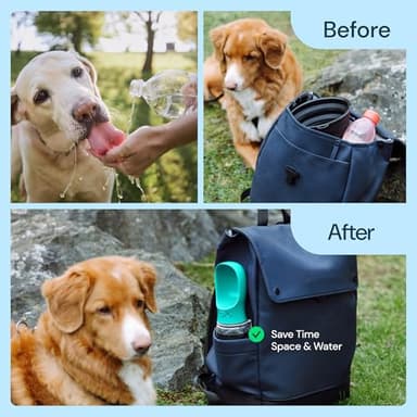 MalsiPree Dog Water Bottle Dispenser - 12 oz Blue - Leak-Proof Lock & One-Hand Operation - Dog Water Bowl Dispenser - Pet Travel Bottle with Built-in Bowl - Image 7