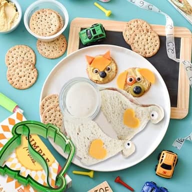 Sandwich Cutters for Kids Bread Vegetable Fruit Cookie Cutter Bento Box Complete Supplies and Accessories and Uncrustable Sealer for Boys and Girls Kids Lunch - Image 5