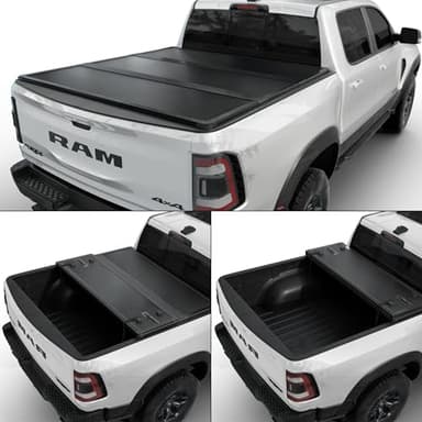 Toptiny Hard Folding Truck Bed Tonneau Cover|HTF011|Fits 2009-2026 Dodge Ram 1500 5' 7" Bed Without Ram Box (67.4") - Image 4