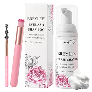 BREYLEE Eyelash Cleanser, Shampoo Foam & Brushes Eyelid Cleanser for Makeup Remover Paraben & Sulfate Free for Salon and Home Use(60ml, 2 fl oz) - Image 8