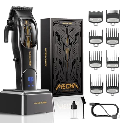 Ultra Quiet Cordless Hair Clippers for Men – High Torque 7800RPM Motor, Low Heat, Professional Hair Clippers with Charging Dock (Black) - Image 1