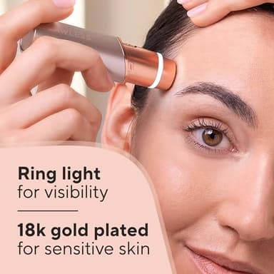 Finishing Touch Flawless Facial Hair Remover for Women, Rose Gold Electric Face Razor with LED Light, Recyclable Packaging - Image 4