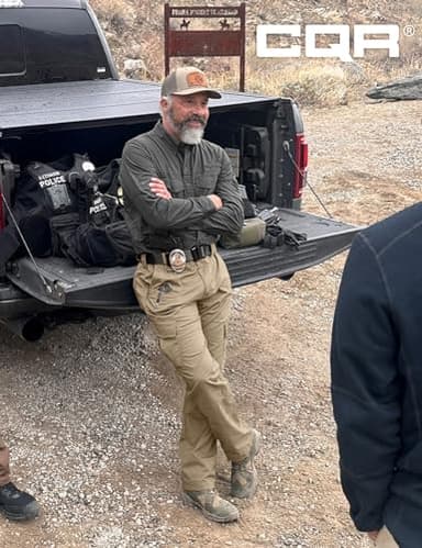 CQR Men's Flex Ripstop Tactical Pants, Water Resistant Stretch Cargo Pants, Lightweight EDC Hiking Work Pants, Dura Flex Black, 36W x 32L - Image 4