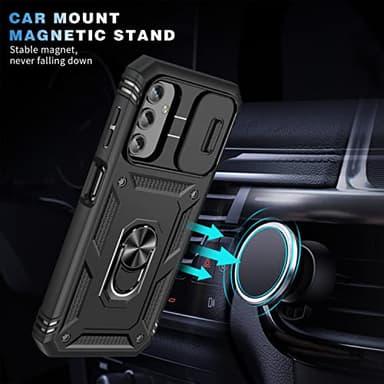 PASNEW Phone Case for Samsung A14 5G,360° Kickstand & Slide Camera Cover,Military Heavy Duty Full Body Hard Shell Shockproof,Galaxy Cases for A14 4G,6.6 inch,Black - Image 5
