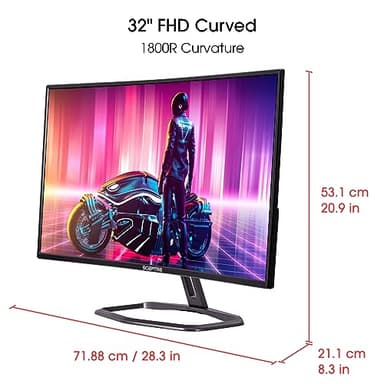 Sceptre Curved 32" FHD 1080p Gaming Monitor Up to 240Hz 1ms 99% sRGB AMD FreeSync Premium Build-in Speakers, HDMI x3 Displayport Machine Black (C325B-FWD240) - Image 3