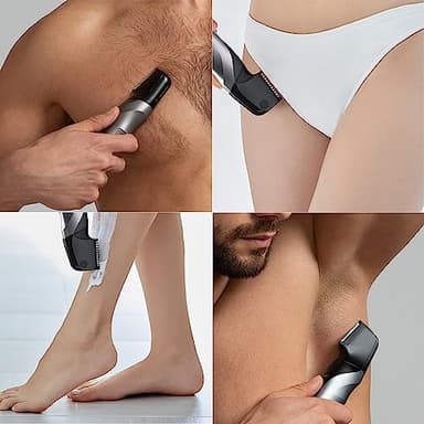 Panasonic Body Groomer for Men and Women, Unisex Wet/Dry Cordless Electric Body Hair Trimmer with 2 Comb Attachments, Multi-Directional Shaving in Sensitive Areas - ER-GK80-S (Black) - Image 4