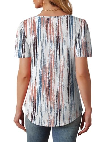 Plus Size Tops for Women Short Sleeve Blouses Dressy Casual Tie Dye Shirt Summer Beach Fashion 2025 Trendy Cute Boho Outfits Women's Clothings 2XL - Image 5