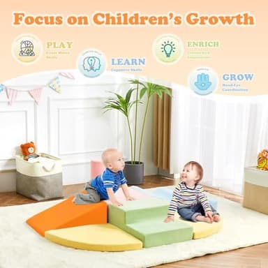 QUCHI Climbing Toys for Toddlers, Toddler Climbing Toys Indoor, 7-Piece Soft Foam Climb Blocks Set, Toddler Playtime Corner Climber Indoor Foam Play Gym for Crawling and Sliding - Image 4
