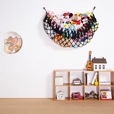 YKBU Large Stuffed Animal Net or Hammock Macrame Toy Display Plush Toy Holder Wall Hanging Net for Stuffed Animal Storage_Black - Image 2