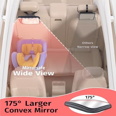 Baby Car Mirror for Car Seat Safely Mirror Hook Clip Design for Rear Facing Infant Newborn 360° Rotation Baby Backseat Mirror with Wide Clear View, Shatterproof, Easy Install Baby Essentials - Image 6