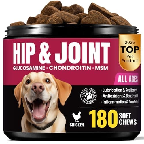 Glucosamine for Dogs Hip and Joint Supplement Chews, Chondroitin Joint Supplement for Dogs, Joint Chews for Dog, Dog Supplement for Joint Pain Relief - 60-Day Satisfaction Guarantee -180 Ct - Image 1