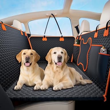 YFChangle Hard Bottom Dog Car Seat Cover for Back Seat – Waterproof Nonslip Hammock Extender for Trucks & SUVs, Heavy Duty Pet Protector, Black Oxford Fabric - Image 1