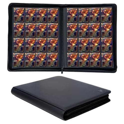 KUOOKING 1000+ Pockets Trading Card Binder, 16-Pocket Card Ablum Compatible with MTG,Sports Cards & Other Standard Size Trading Cards (Black) - Image 1