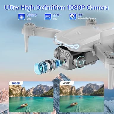 X-shop Drone with Camera for Kids & Adults, 1080P HD Mini FPV Drones with Altitude Hold, One-Key Take Off/Landing, Headless Mode, 360° Flips, Speed Adjustment, Toys Gifts for Boys Girls, Beginner - Image 3