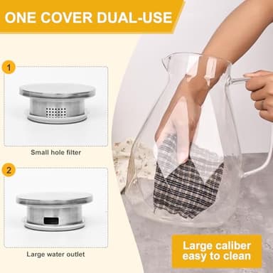 Glass Pitcher with Lid,1 Gallon Glass Water Pitcher Hot/Cold Water Jug, Juice and Iced Tea Beverage Carafe with Lid (Extra-Wide Mouth) - Image 7