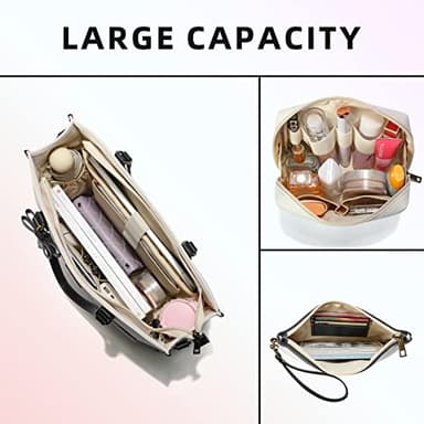 Keyli Laptop Tote Bag Canvas Laptop Bag for Women 15.6 inch Casual Work Shoulder Bags Large Capacity Professional Business Office Computer Briefcase Handbag Purses for Travel, Office, School White - Image 4